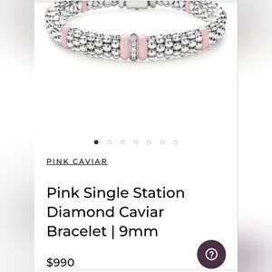 LAGOS Pink and Silver Diamond Bracelet. without original packaging